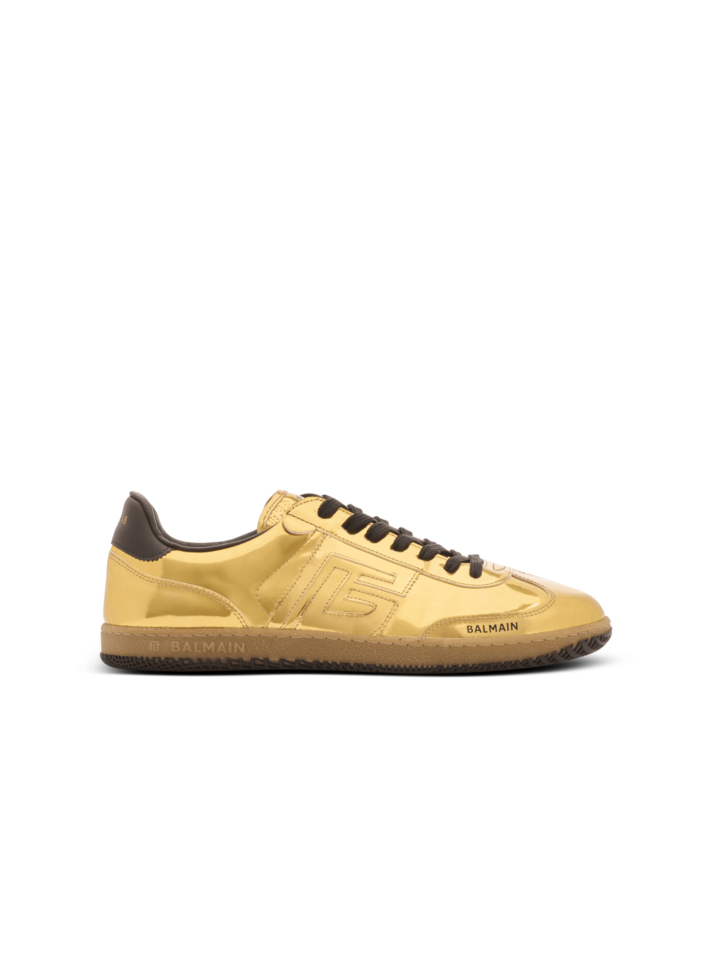 Balmain Swan trainers in mirror-effect leather